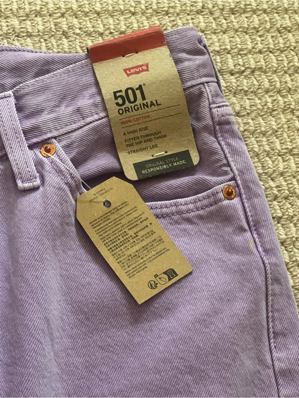 Levi's Lavender Straight Leg Jeans - Picture 3 of 5